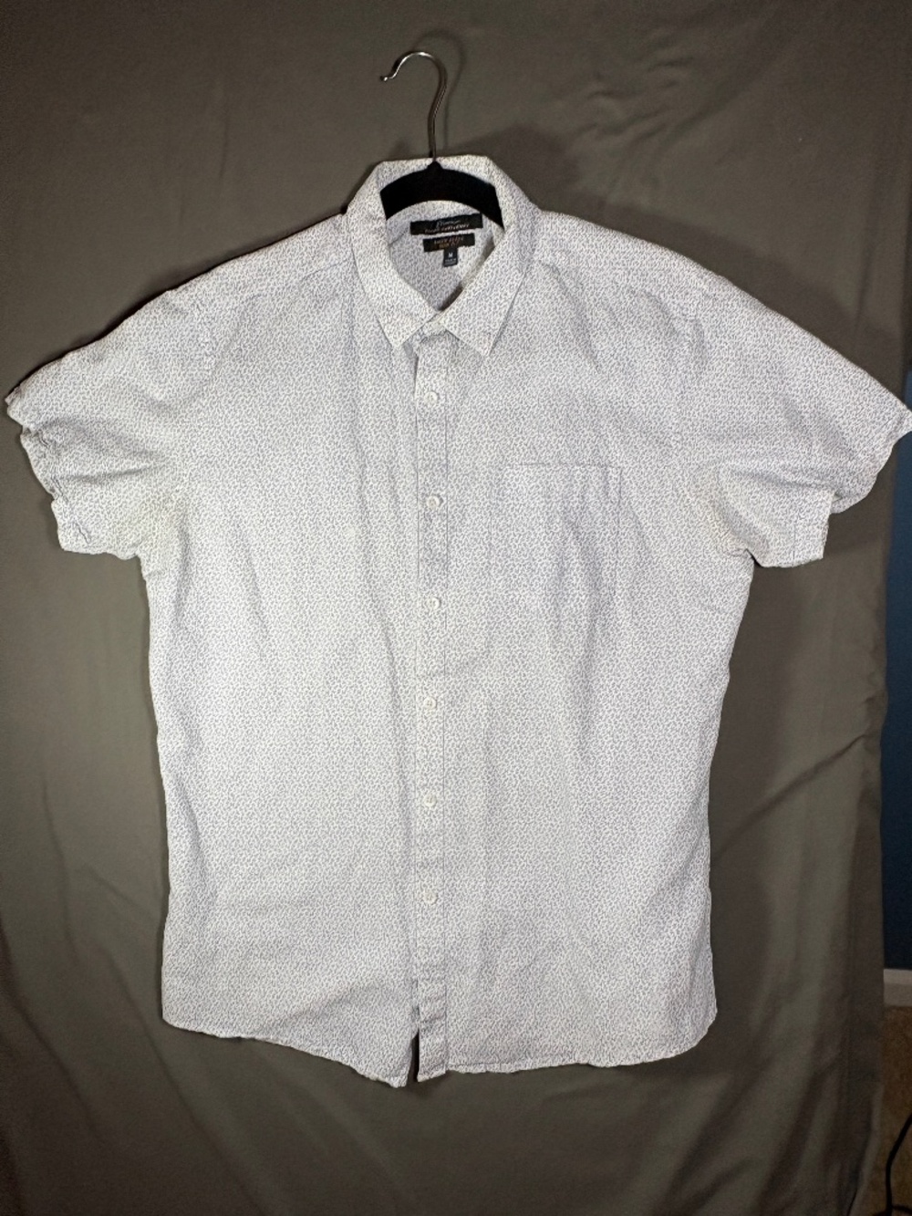 Linen-blend Short Sleeve Button-up Shirt Slim-fit